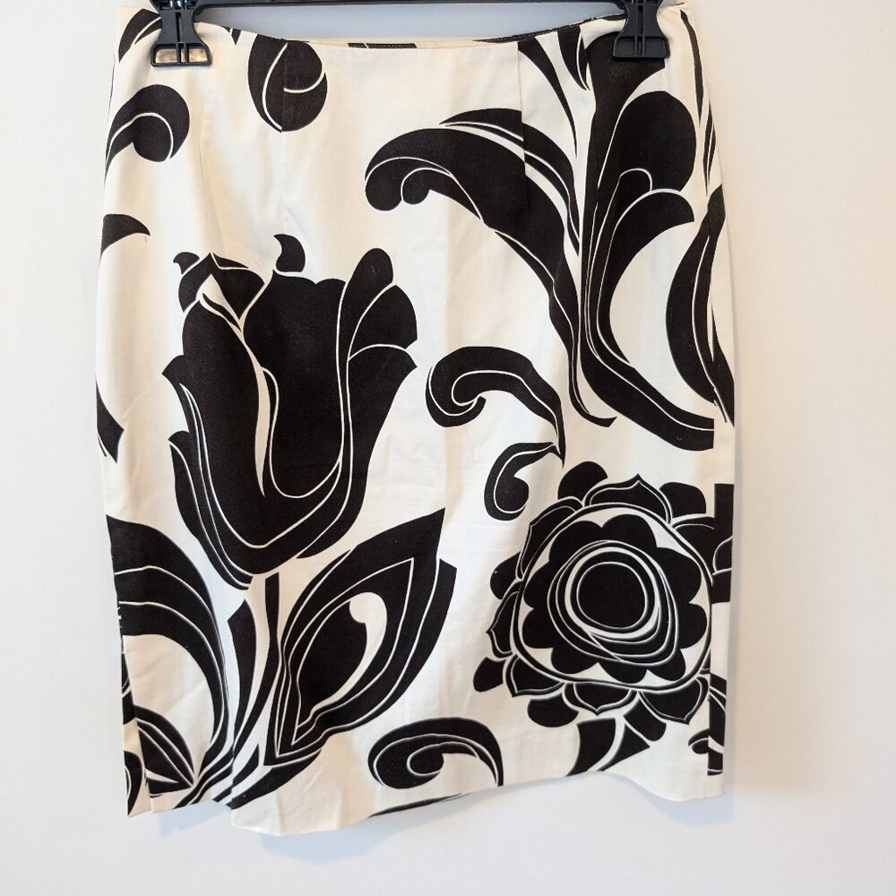 Talbots skirt, cream with brown flowers, size 4